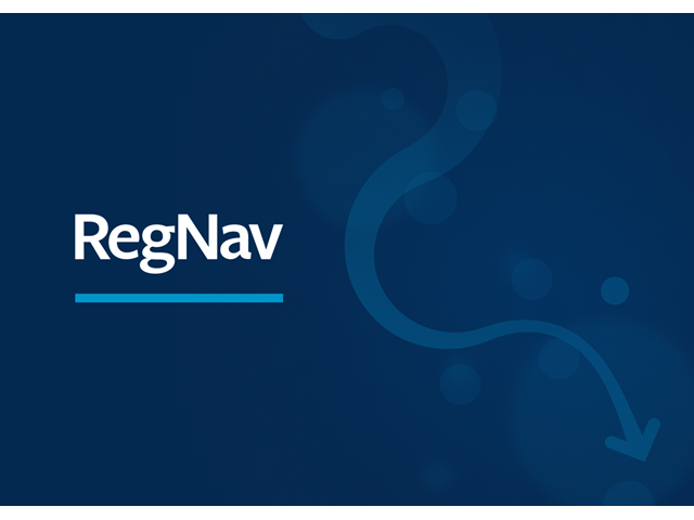 RegNav logo on blue background